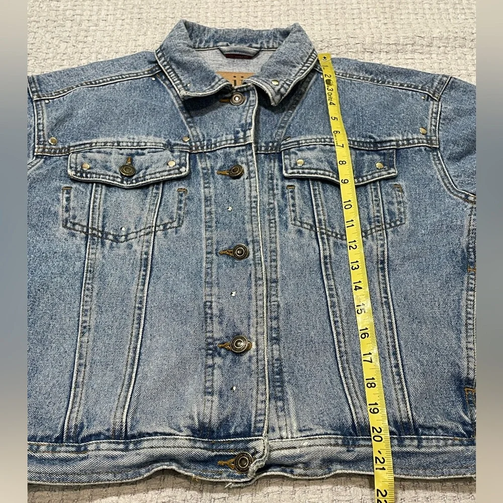 Vintage Jay Jacobs Embellished Upcycled 80s Trucker Denim Jean Jacket Size Small